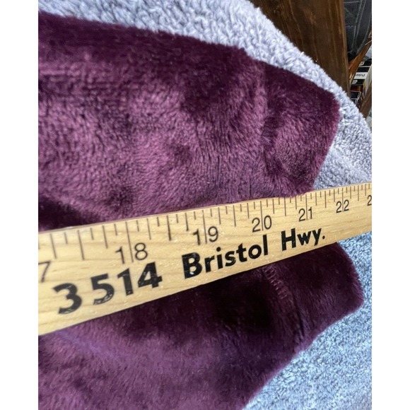 Catherines Womens 2XWP Velour Jacket Maroon Full Zip Front Lightweight Pockets - Picture 6 of 10